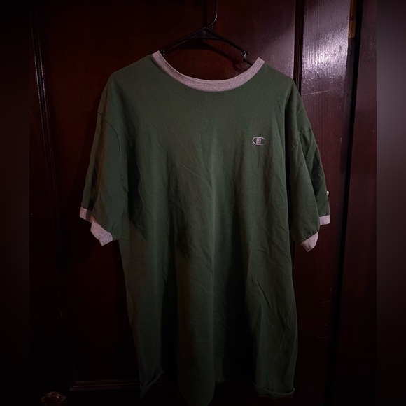 Champion Men's Forest Green Tee with Gray Accents - Picture 1 of 3